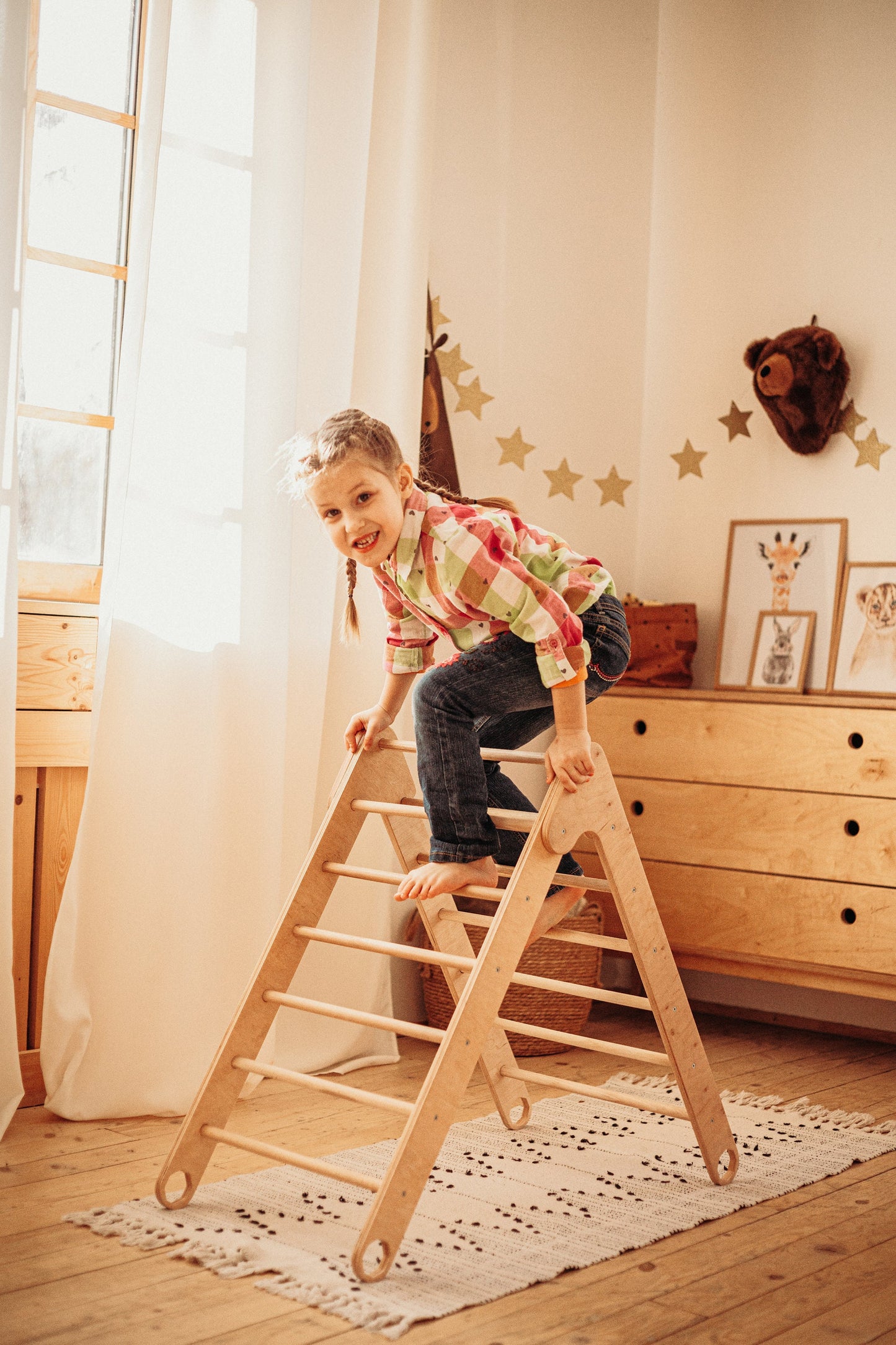 Wooden Climbing Triangle & Ramp