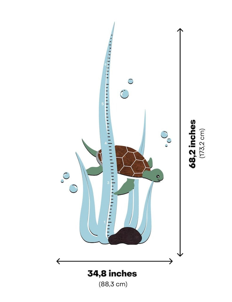 Sea Turtle - Wooden Height Chart | Growth Chart