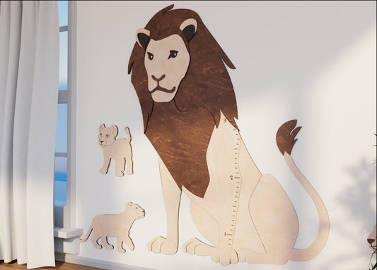 Lion - Wooden Height Chart | Growth Chart