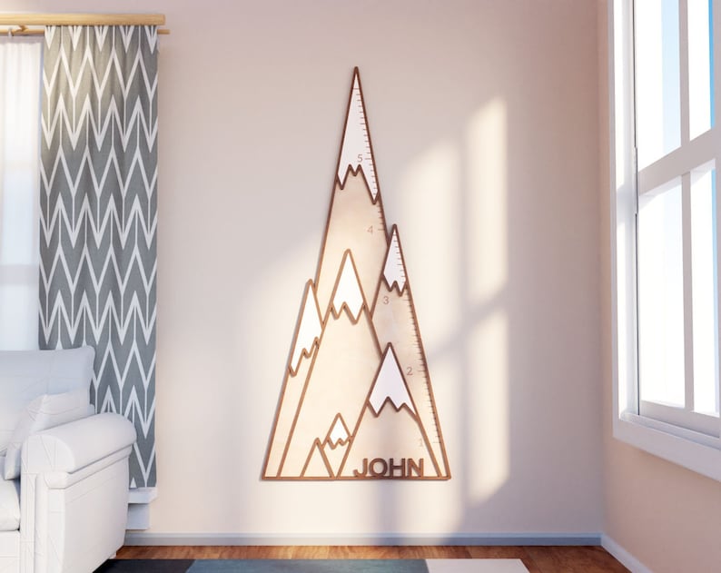 Mountains - Wooden Height Chart | Growth Chart