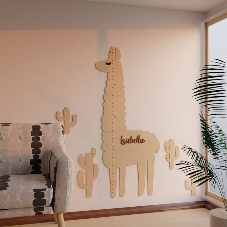 Llama - Wooden Height Chart | Growth Chart