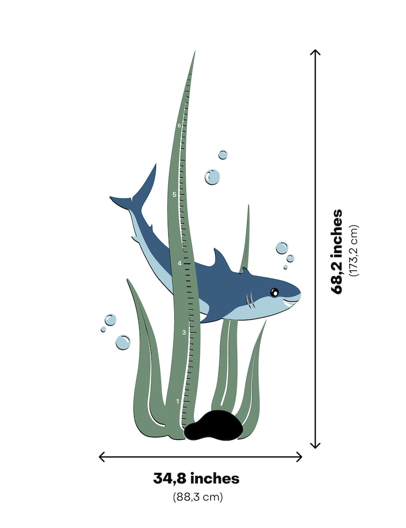 Whale - Wooden Height Chart