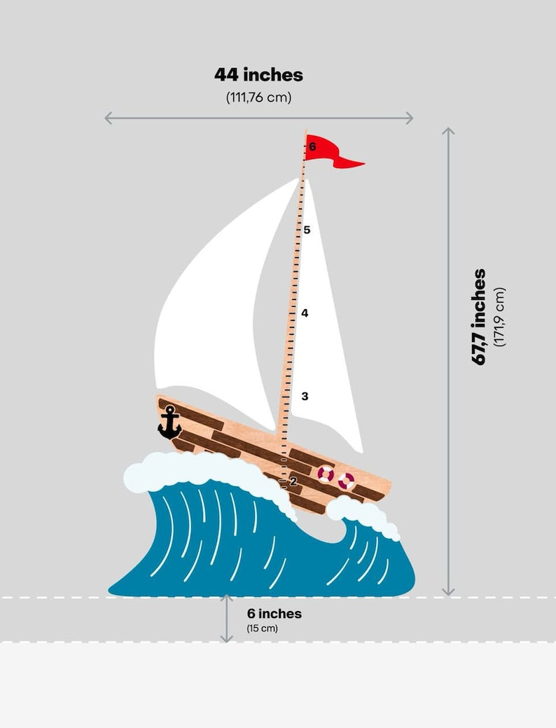 Nautical Ship - Wooden Height Chart | Growth Chart