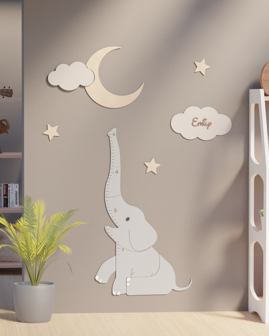 Baby Elephant - Wooden Height Chart | Growth Chart