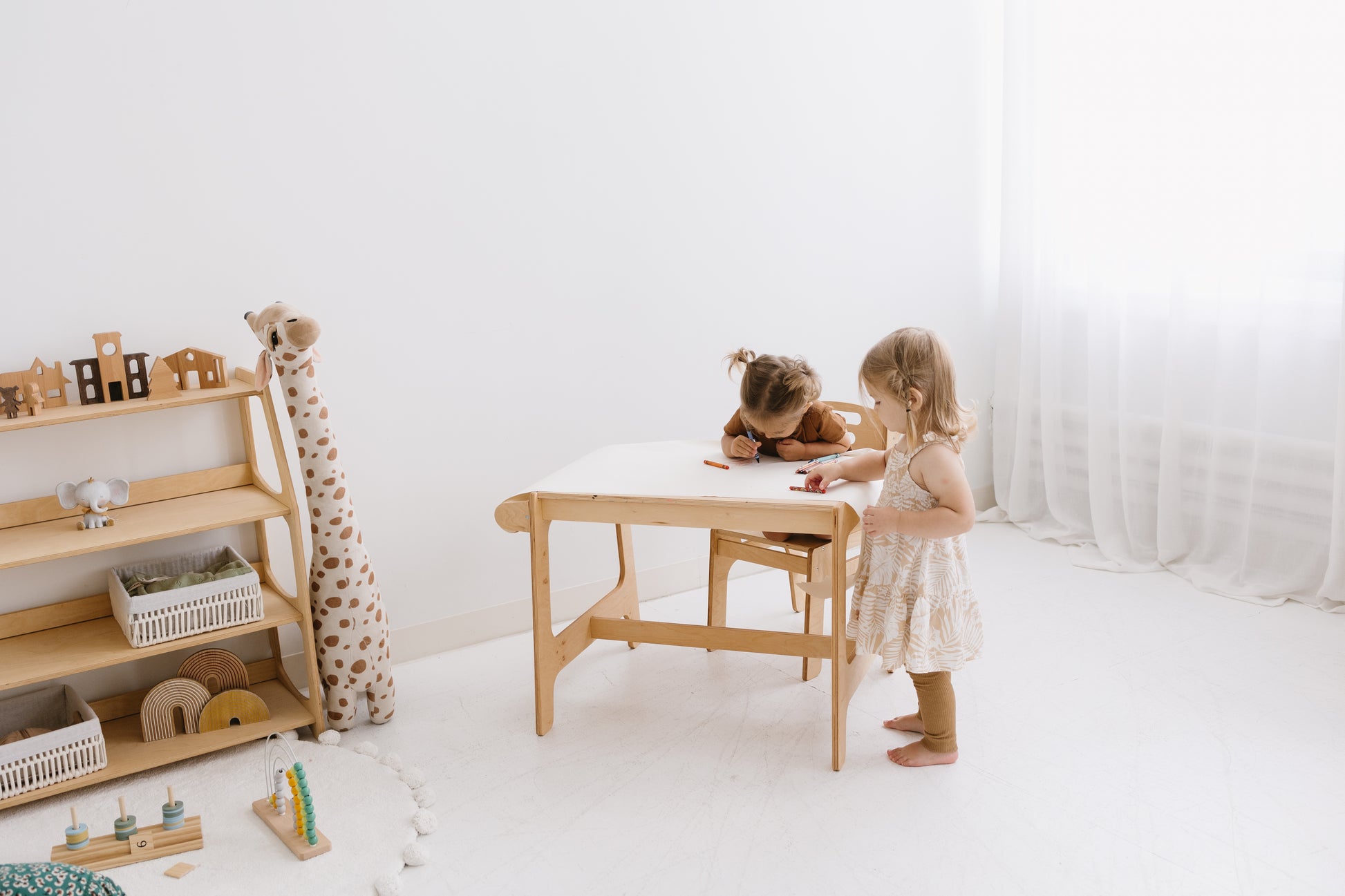 Wooden Play Table, Kids Table and Chairs, Activity Table for Kids