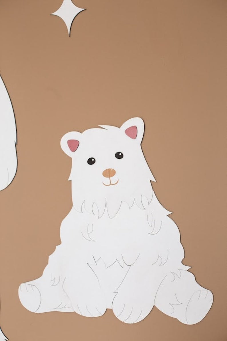 Polar Bears - Wooden Height Chart | Growth Chart