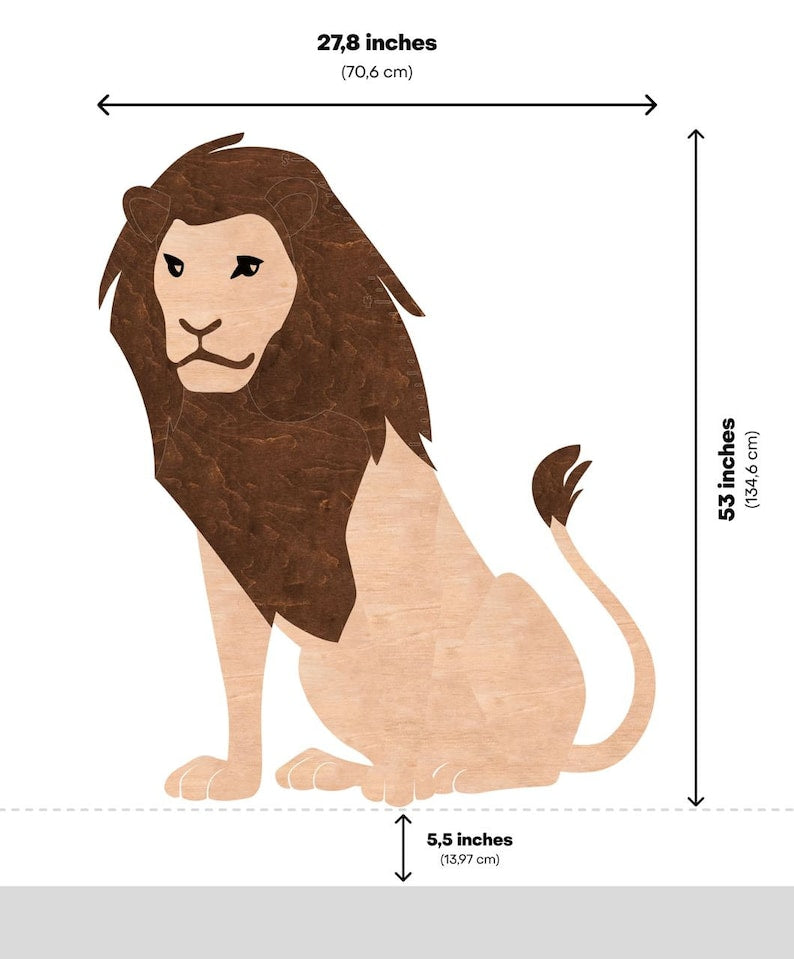 Lion - Wooden Height Chart
