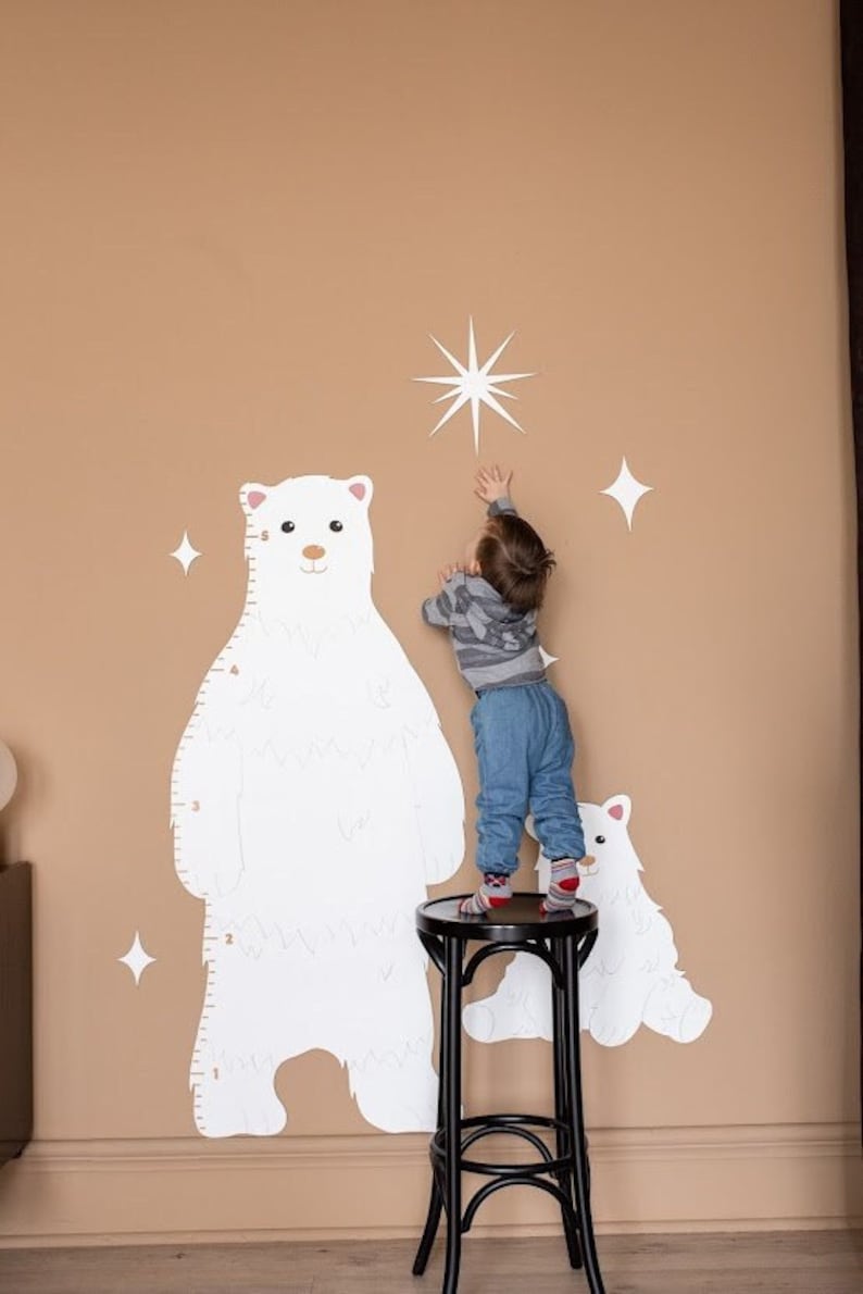 Polar Bears - Wooden Height Chart | Growth Chart