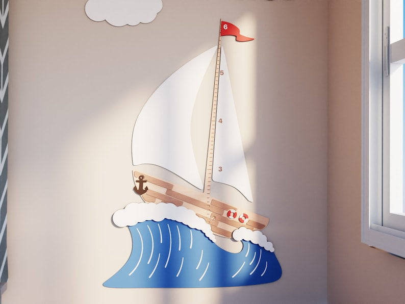 Nautical Ship - Wooden Height Chart | Growth Chart