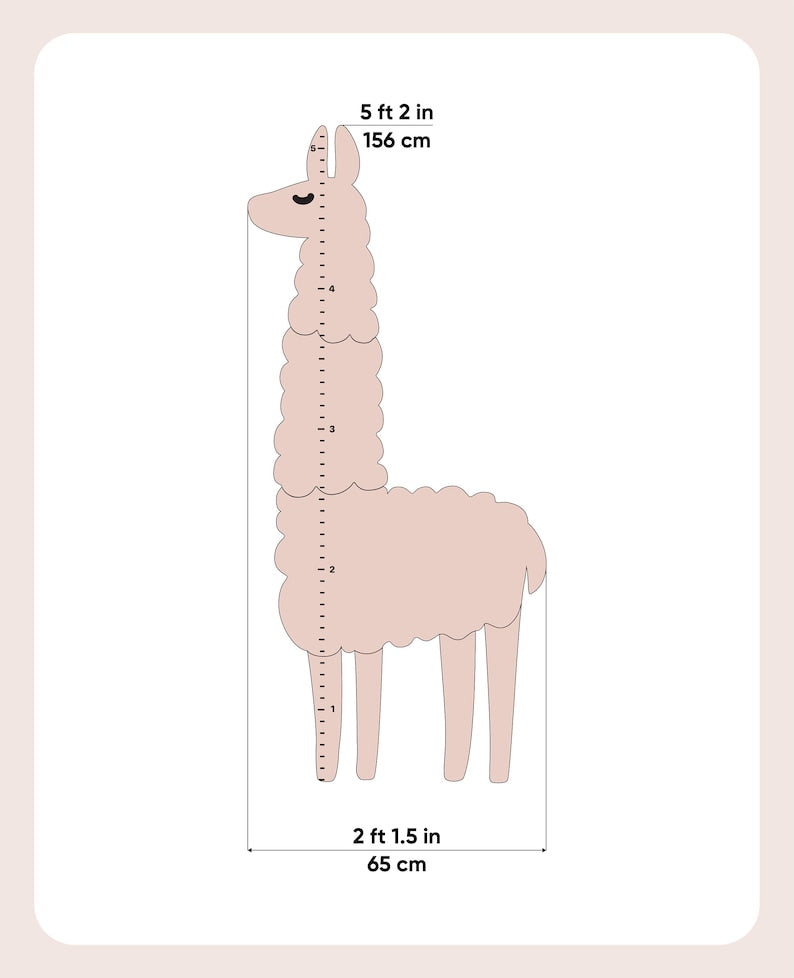 Llama - Wooden Height Chart | Growth Chart