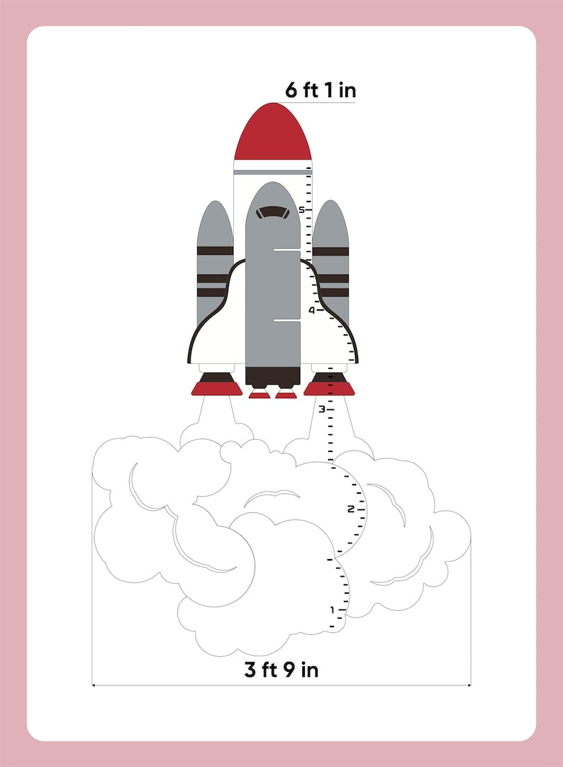 Spaceship - Wooden Height Chart | Growth Chart