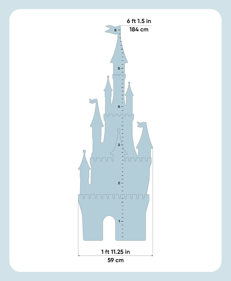 Princess Castle - Wooden Height Chart | Growth Chart