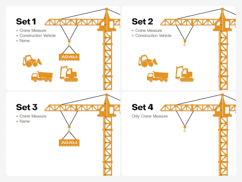 Construction Crane - Wooden Height Chart