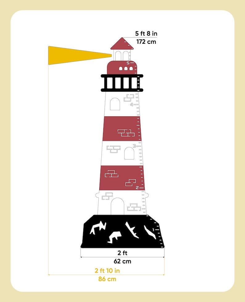 Lighthouse - Wooden Height Chart | Growth Chart – Woodandroom