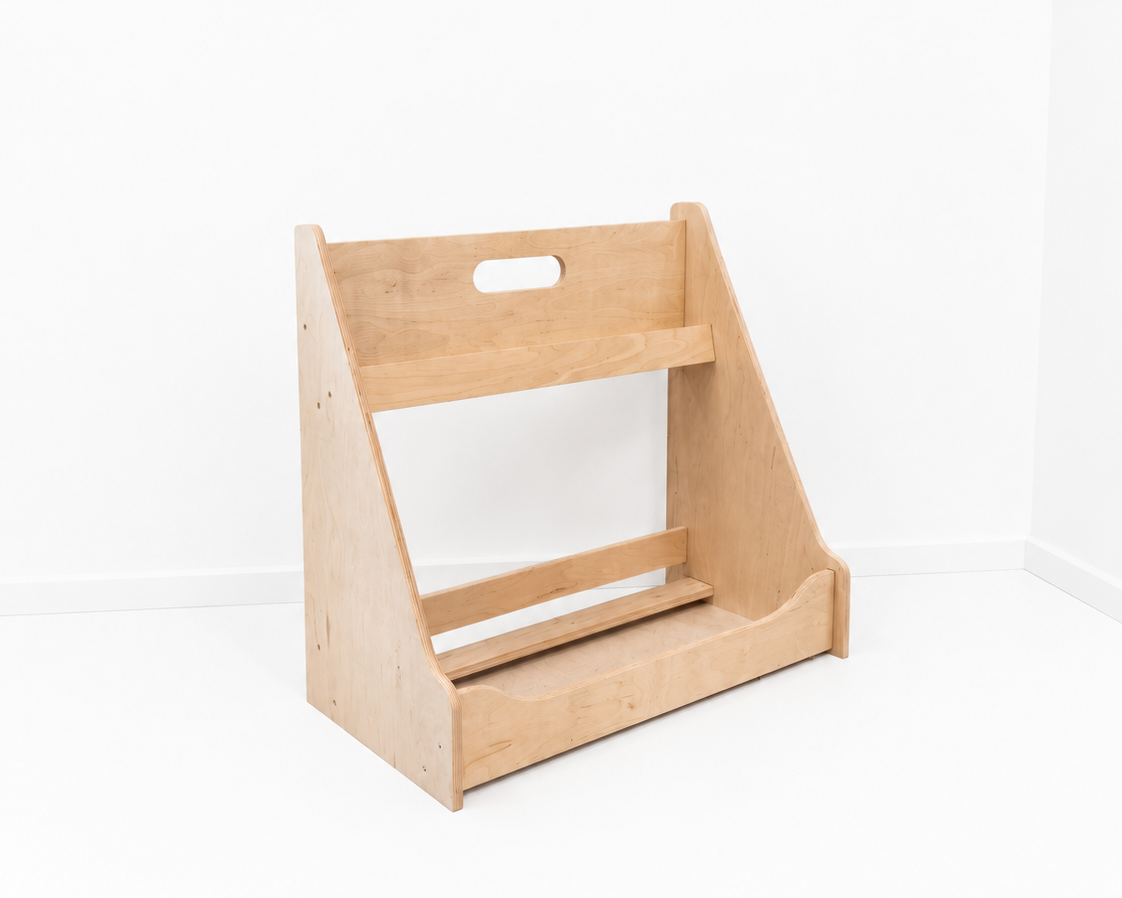 Montessori Toy & Book Storage Shelf with Fabric Baskets for Kids Rooms