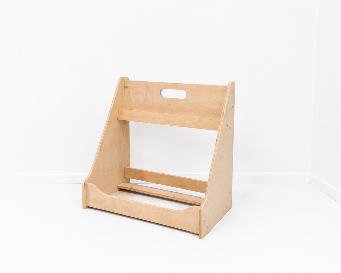 Montessori Toy & Book Storage Shelf with Fabric Baskets for Kids Rooms
