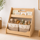 Montessori Toy & Book Storage Shelf with Fabric Baskets for Kids Rooms
