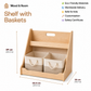 Montessori Toy & Book Storage Shelf with Fabric Baskets for Kids Rooms