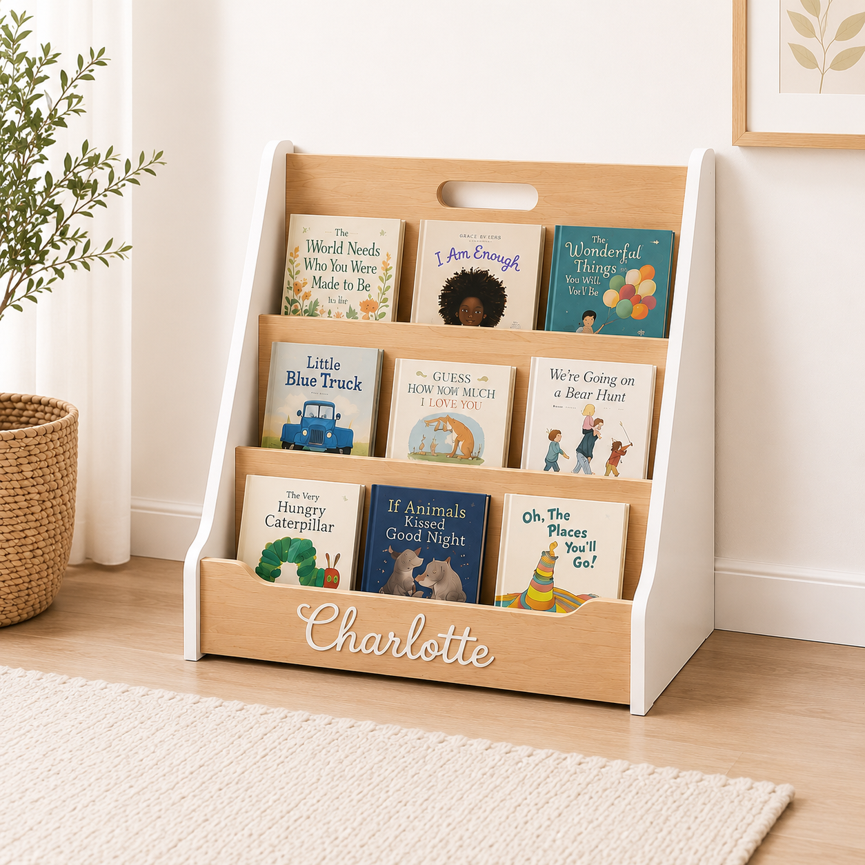 Front Facing Kids Bookshelf for Montessori Nursery and Preschool Reading Spaces
