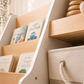 Montessori Toy & Book Storage Shelf with Fabric Baskets for Kids Rooms