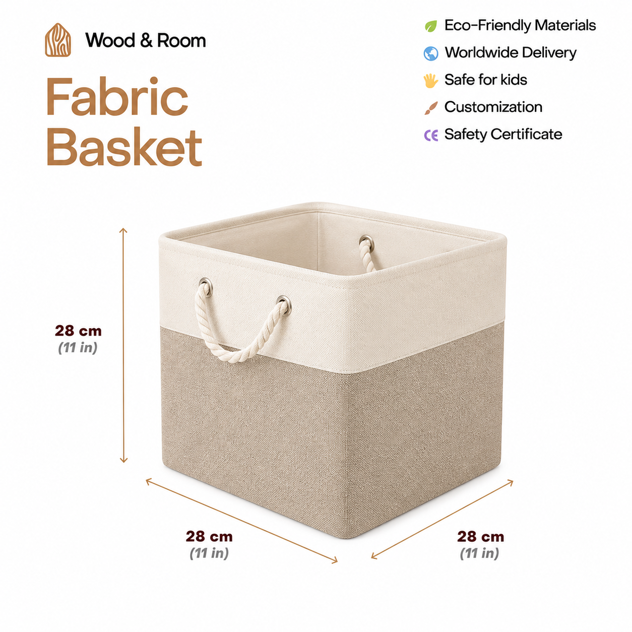 Montessori Toy & Book Storage Shelf with Fabric Baskets for Kids Rooms