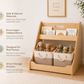 Montessori Toy & Book Storage Shelf with Fabric Baskets for Kids Rooms