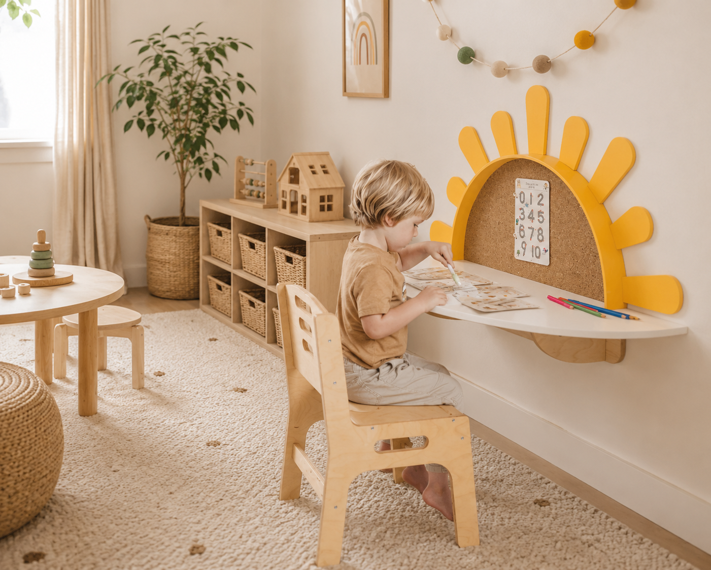 Wall-Mounted Kids Table “Sunshine”
