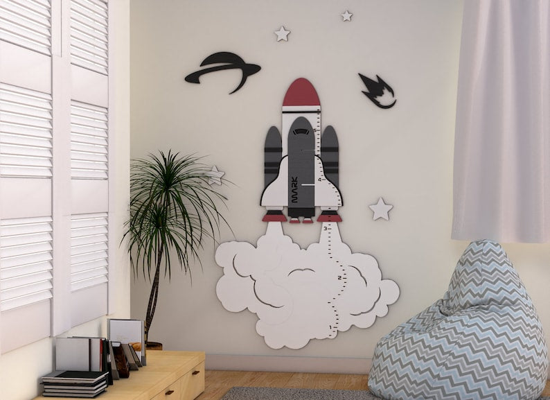 Spaceship - Wooden Height Chart | Growth Chart