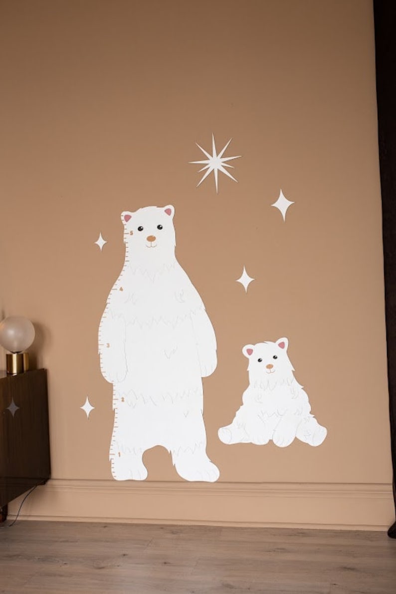 Polar Bears - Wooden Height Chart | Growth Chart