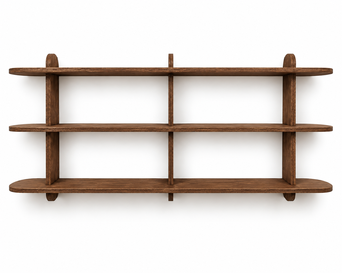 Wooden Wall Shelf – Scandinavian 3-Tier Birch Plywood Shelf