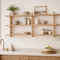 Minimalist birch plywood wall-mounted shelf for modern kitchen bar room storage