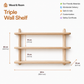 Small wooden wall shelf dimensions, 23 inches wide and 20.9 inches high