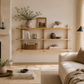 Premium birch plywood wall shelf showing thick layered wood construction