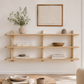 Large 46-inch wooden wall shelf with Scandinavian minimalist design