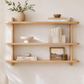 Scandinavian wall shelf for entryway storage and minimalist home organization