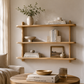 Small 3-tier wooden wall shelf for bedroom, entryway or living room decor
