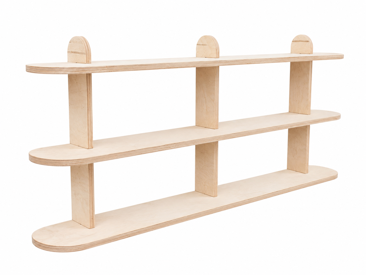 Wooden Wall Shelf – Scandinavian 3-Tier Birch Plywood Shelf