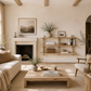 Wall-mounted wooden storage shelf with three open tiers for books and decor