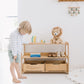 Handcrafted Wooden Box with Handles, Organiser bin for Montessori Shelves