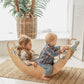 Large Climbing Arch with Pillow & Ramp (White + Natural Wood)