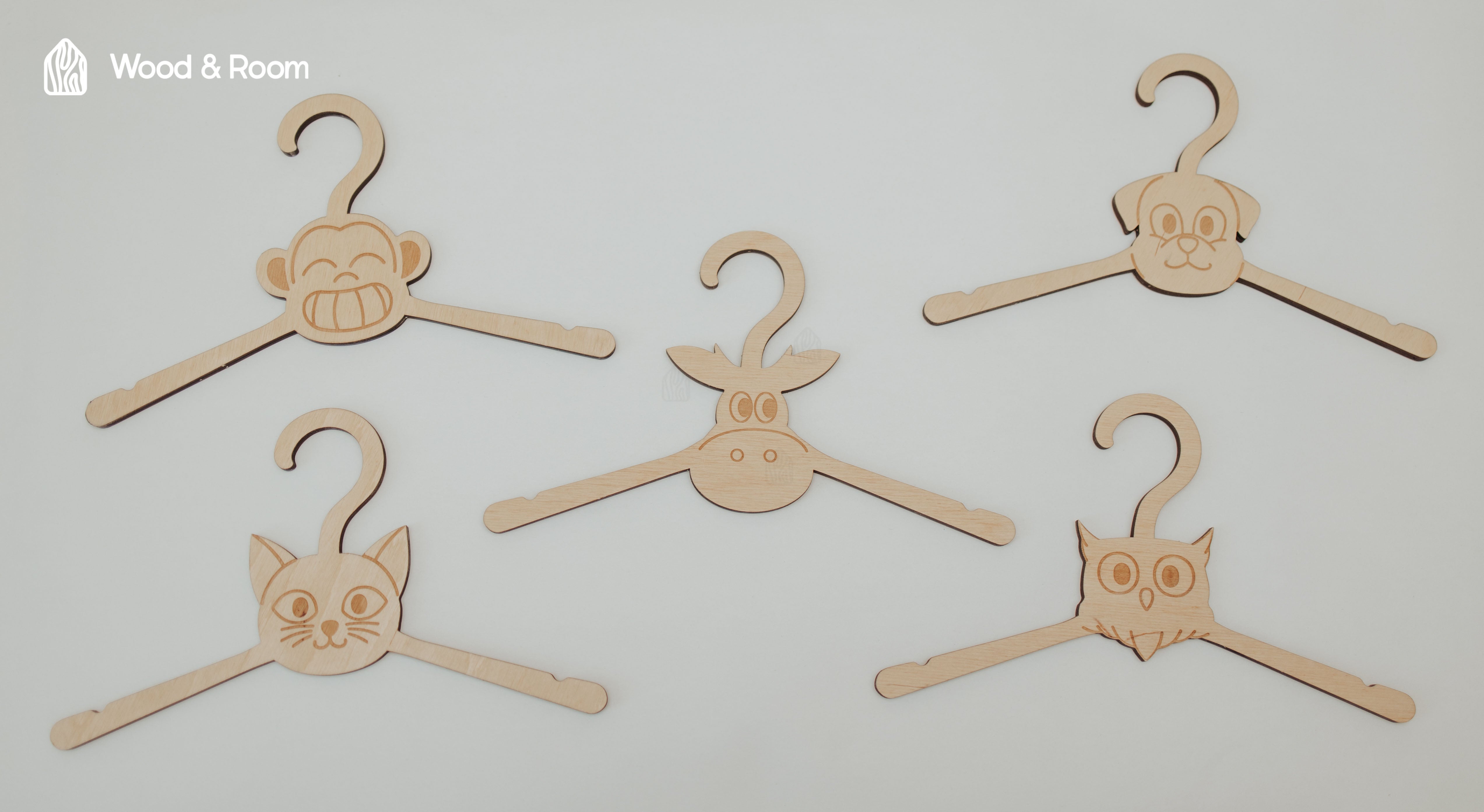 Kids Wooden Hangers 10 pcs Woodandroom