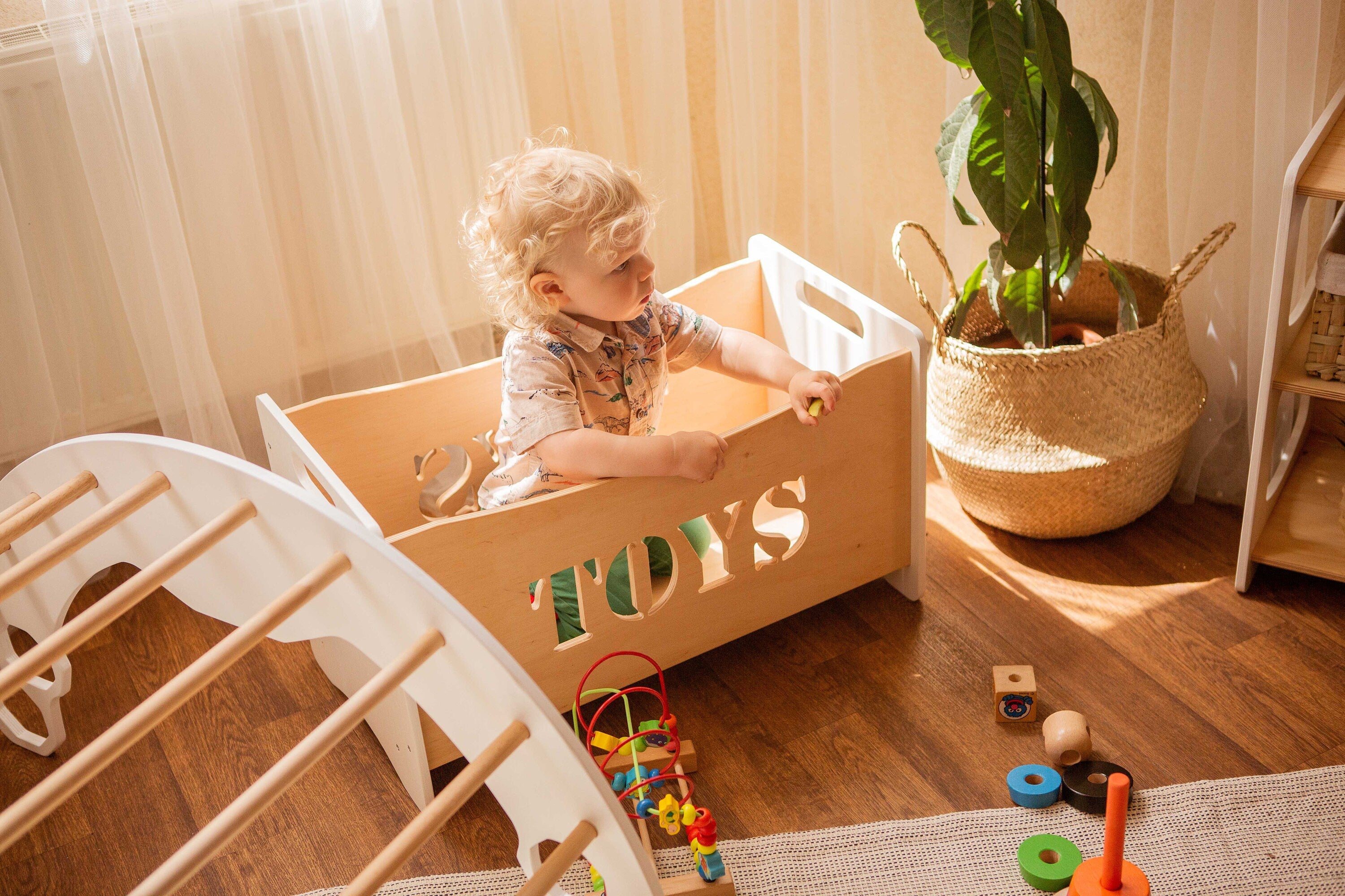 Baby boy store wooden toy box