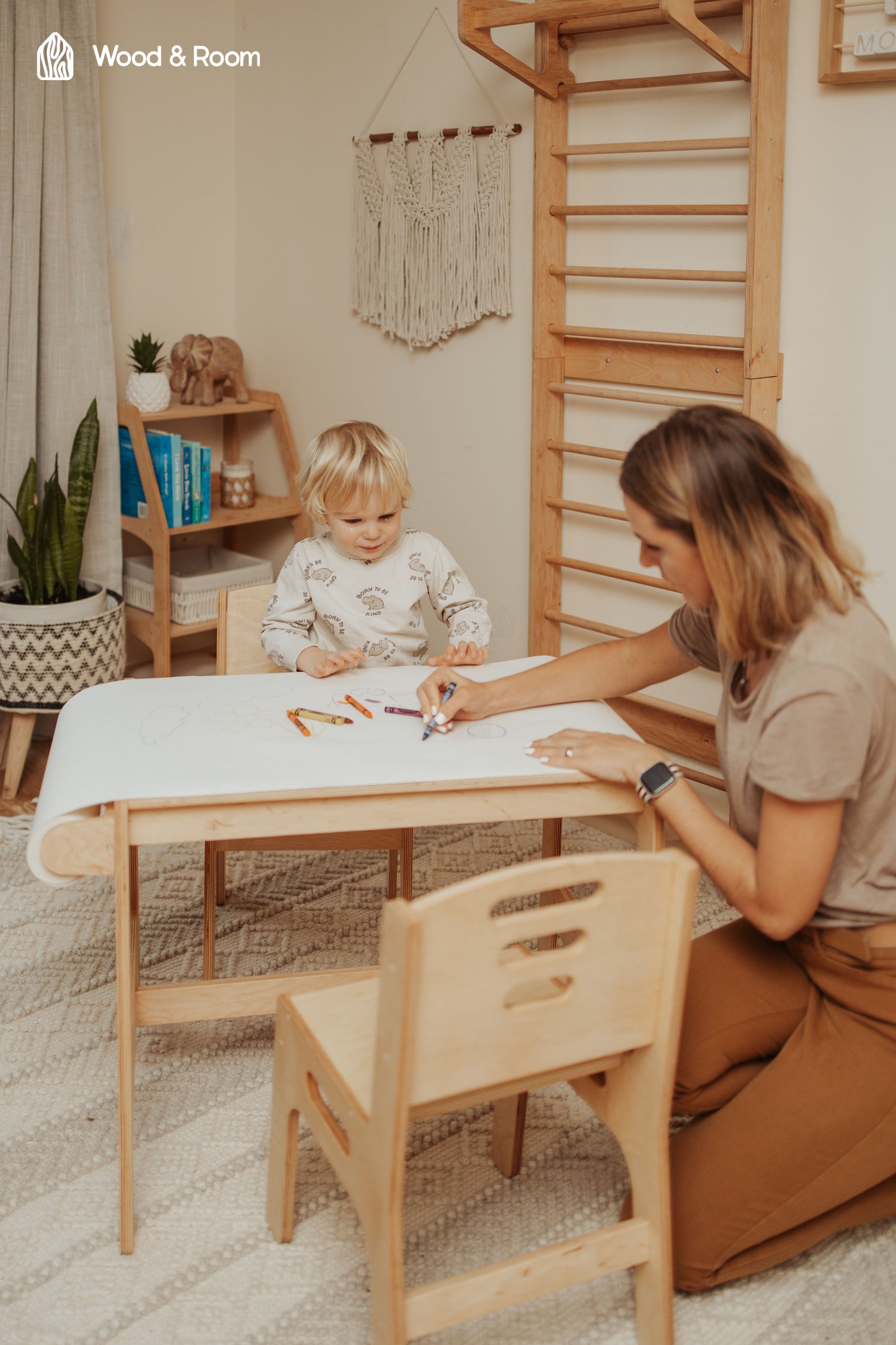 Toddler Activity Table with Paper Holder